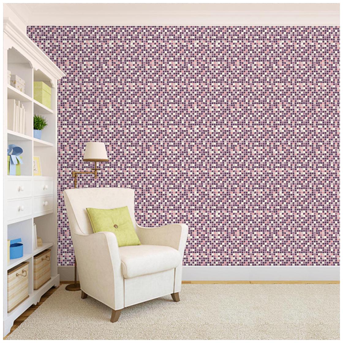 

100yellow Pink Box Pattern ( ) Peel and Stick Waterproof HD Wallpaper for bathroom- 26 7 SqFt