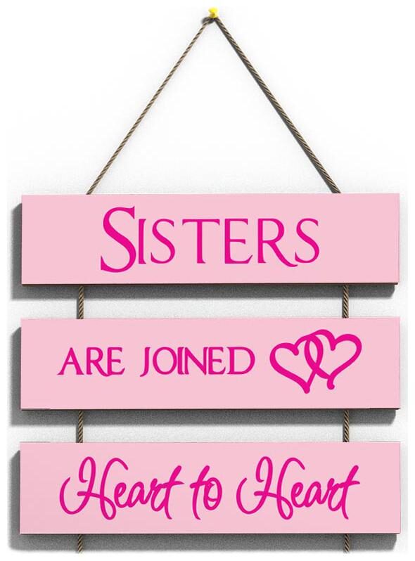 

100Yellow Sisters Are Joined Print Hanging Board Plaque Sign For Home Decor