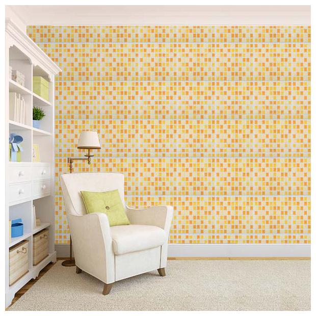 

100yellow Yellow Blocks Pattern Peel Stick Waterproof Wallpaper-26 7 Sqft