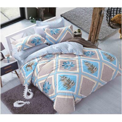 

Gifty Cotton Checkered Double Size Bedsheet 104 TC ( 1 Bedsheet With 2 Pillow Covers Blue )
