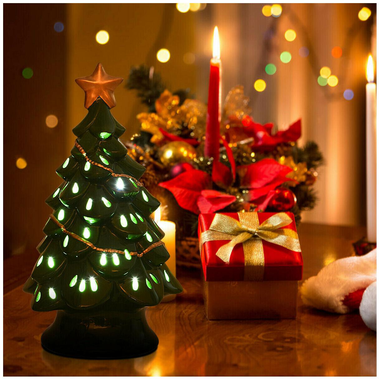 Buy 11 5 Pre Lit Ceramic Tabletop Christmas Tree With Led Lights