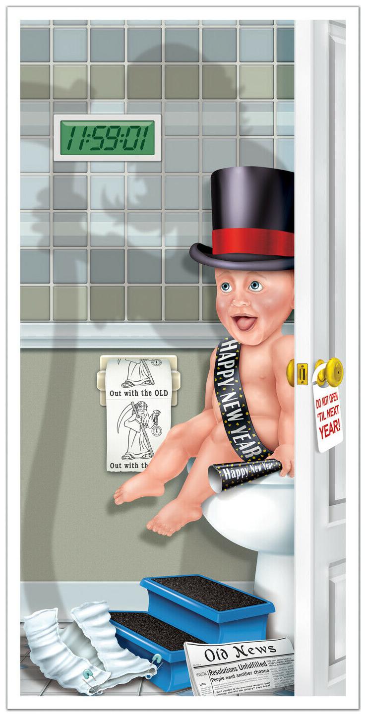 

(12) Happy New Year Restroom Door Cover indoor outdoor use