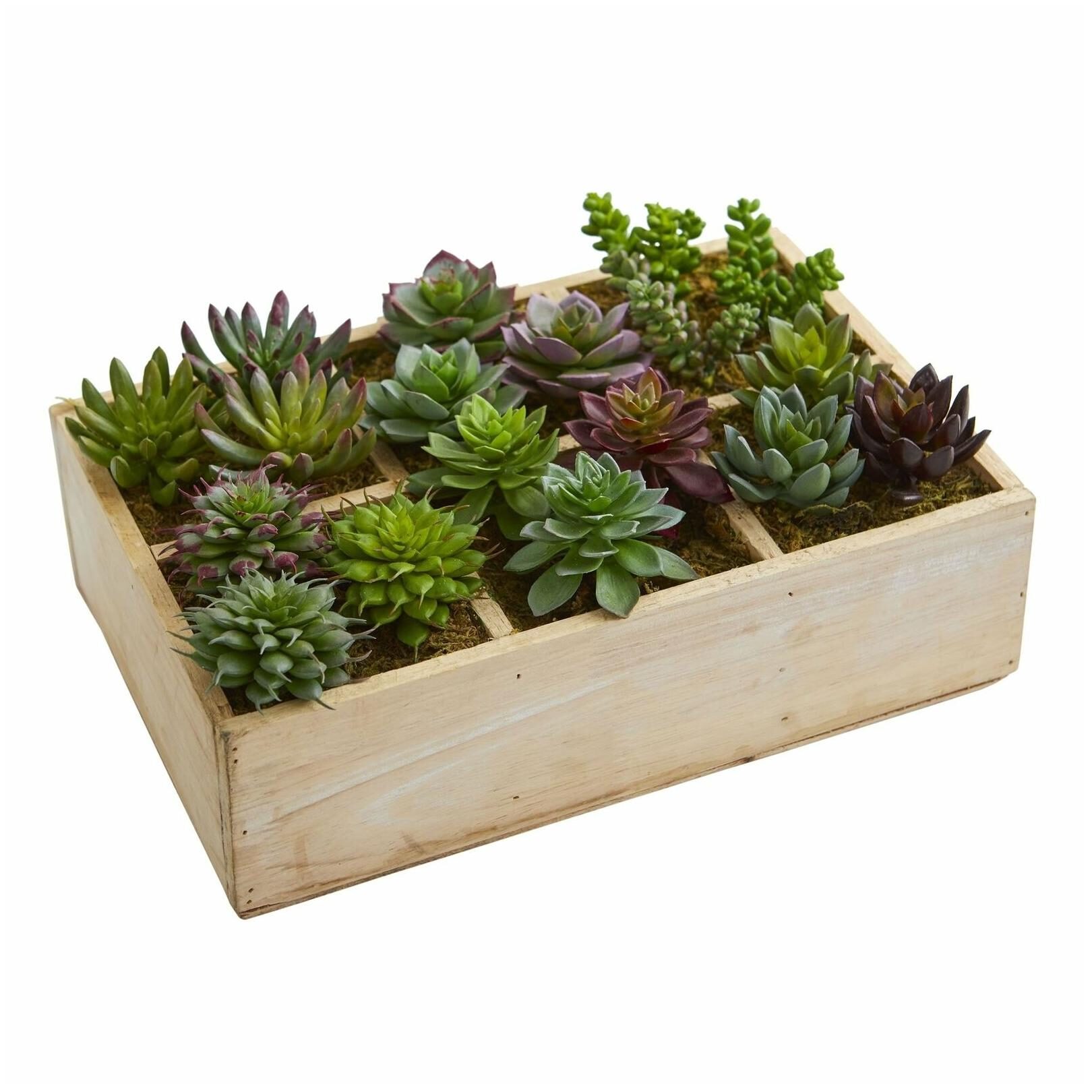 

12 Mixed Succulent Garden in Tray Artificial Plant