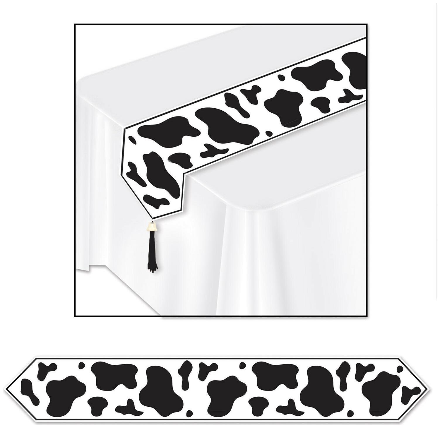 

(12) Printed Cow Print Table Runner