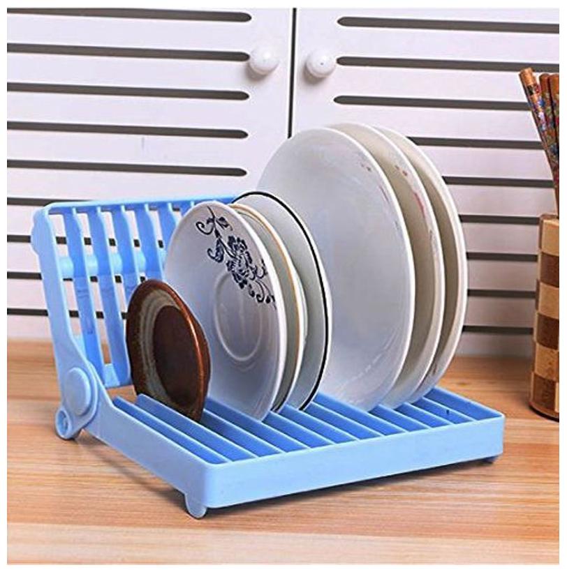 

12 Slots Folding Plastic Kitchen Dish Rack Stand Plate Holder Drainer Drying Rack Organizer for Bowls Plates