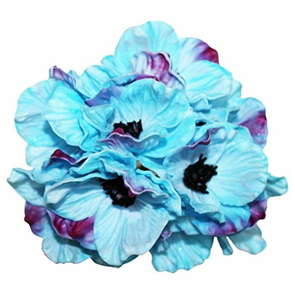 

12 Stems Artificial Poppies Real Touch PU Fake Latex Flowers For Wedding Holiday