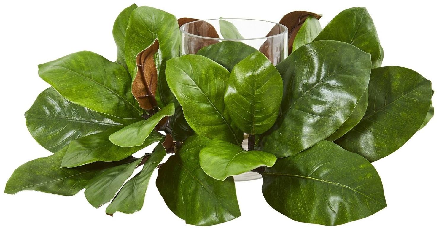 

16 Magnolia Leaf Artificial Arrangement Candelabrum