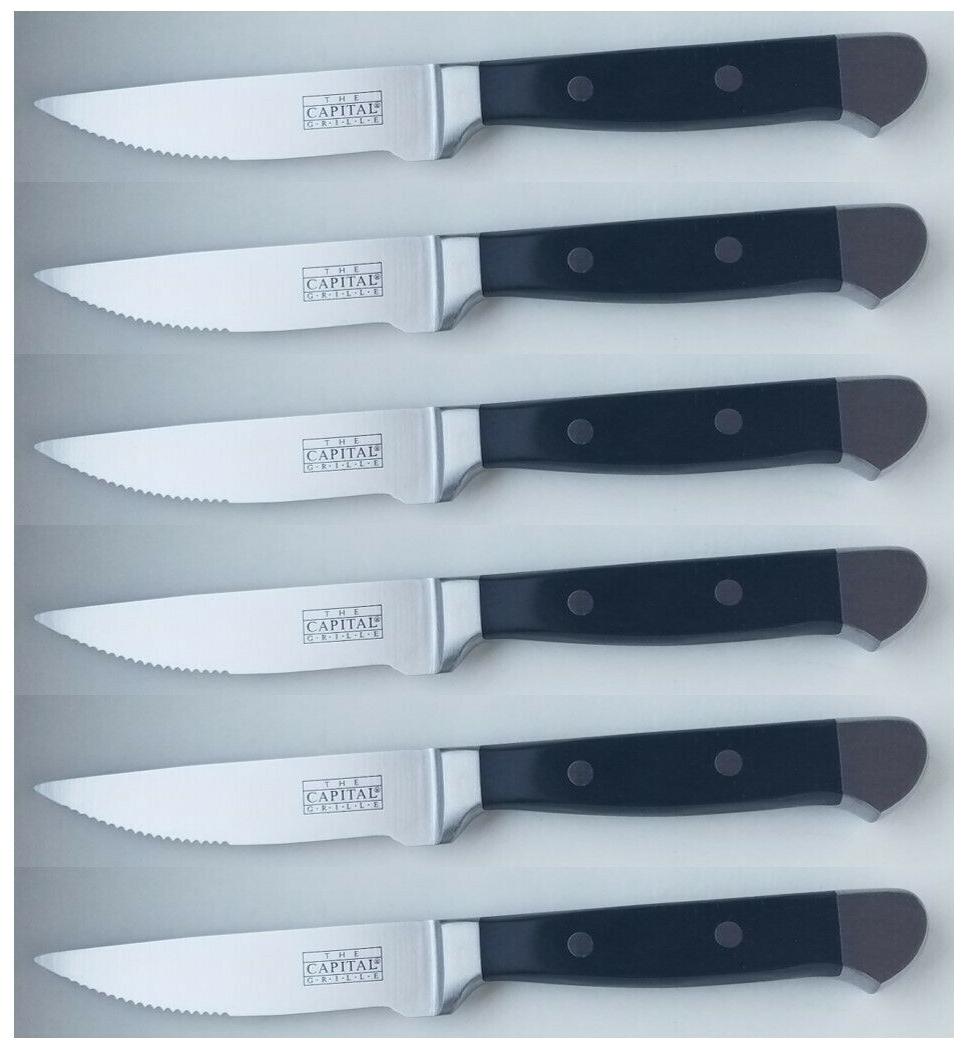 

18-PC WORLD TABLEWARE CAPITAL GRILLE STEAK KNIVES CARBON STAINLESS KNIFE SET NEW