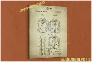 Buy 1939 Zipper Canvas Patent Art Print Sewing Wall Art Sewing