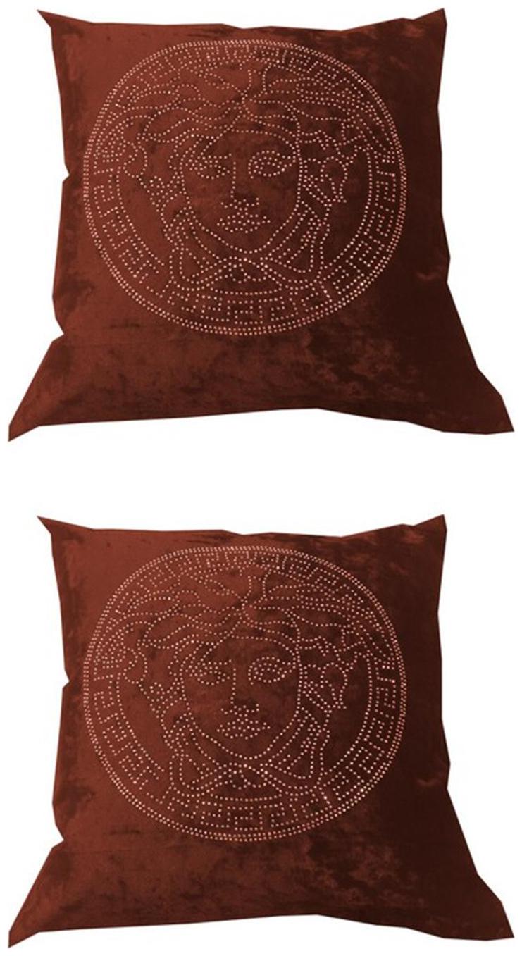 

2 Cushion Covers Handmade Embroidered Beaded by Valtellina