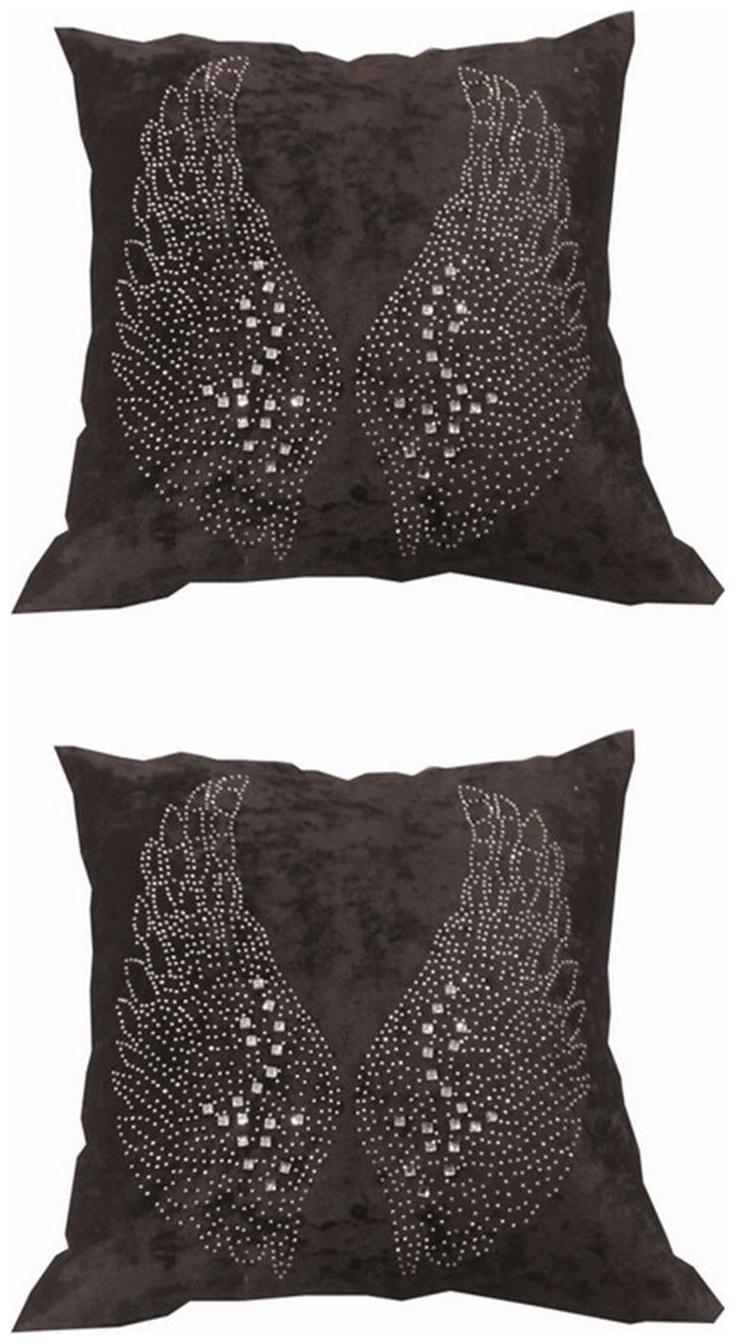 

2 Cushion Covers Handmade Embroidered Beaded by Valtellina