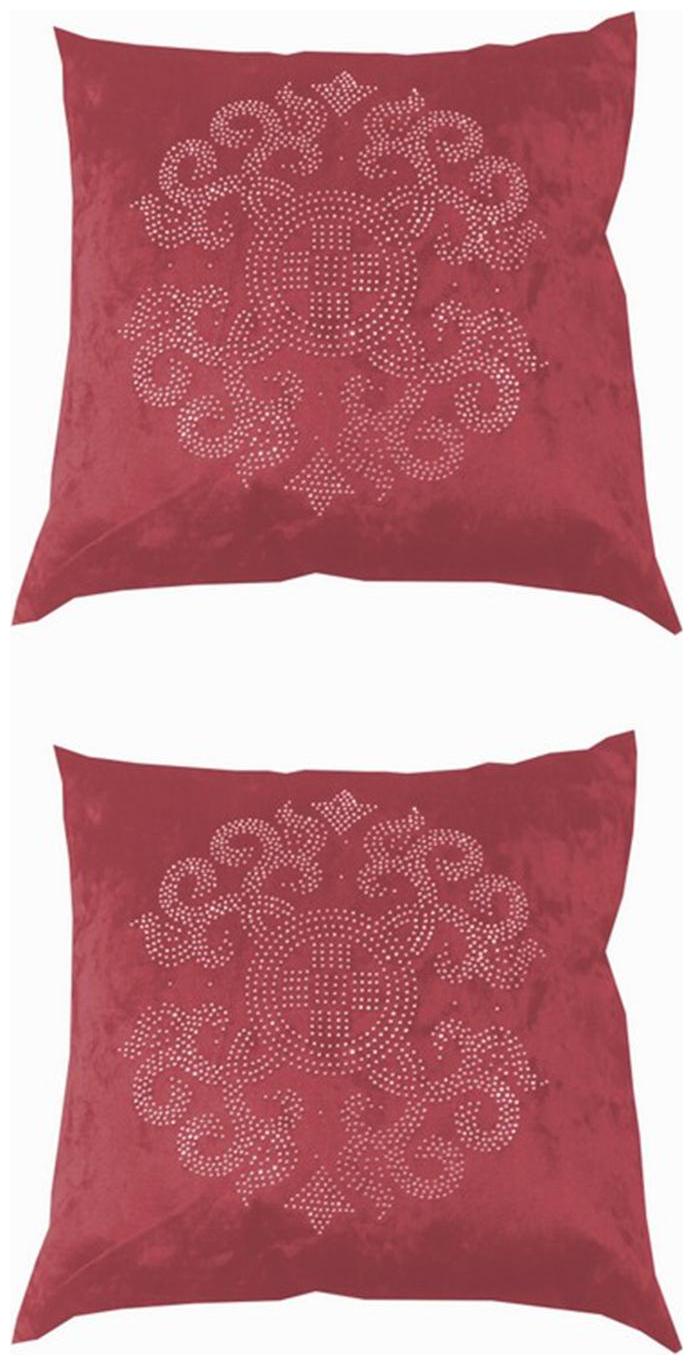 

2 Cushion Covers Handmade Embroidered Beaded by Valtellina