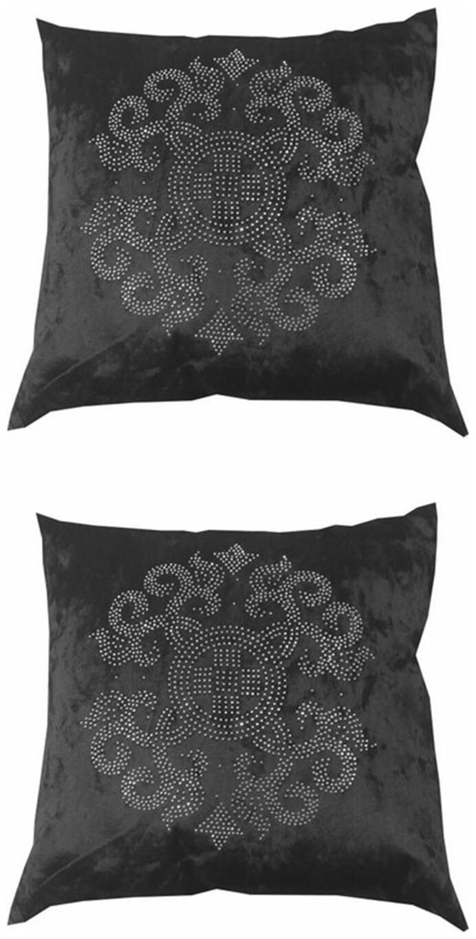 

2 Cushion Covers Handmade Embroidered Beaded by Valtellina