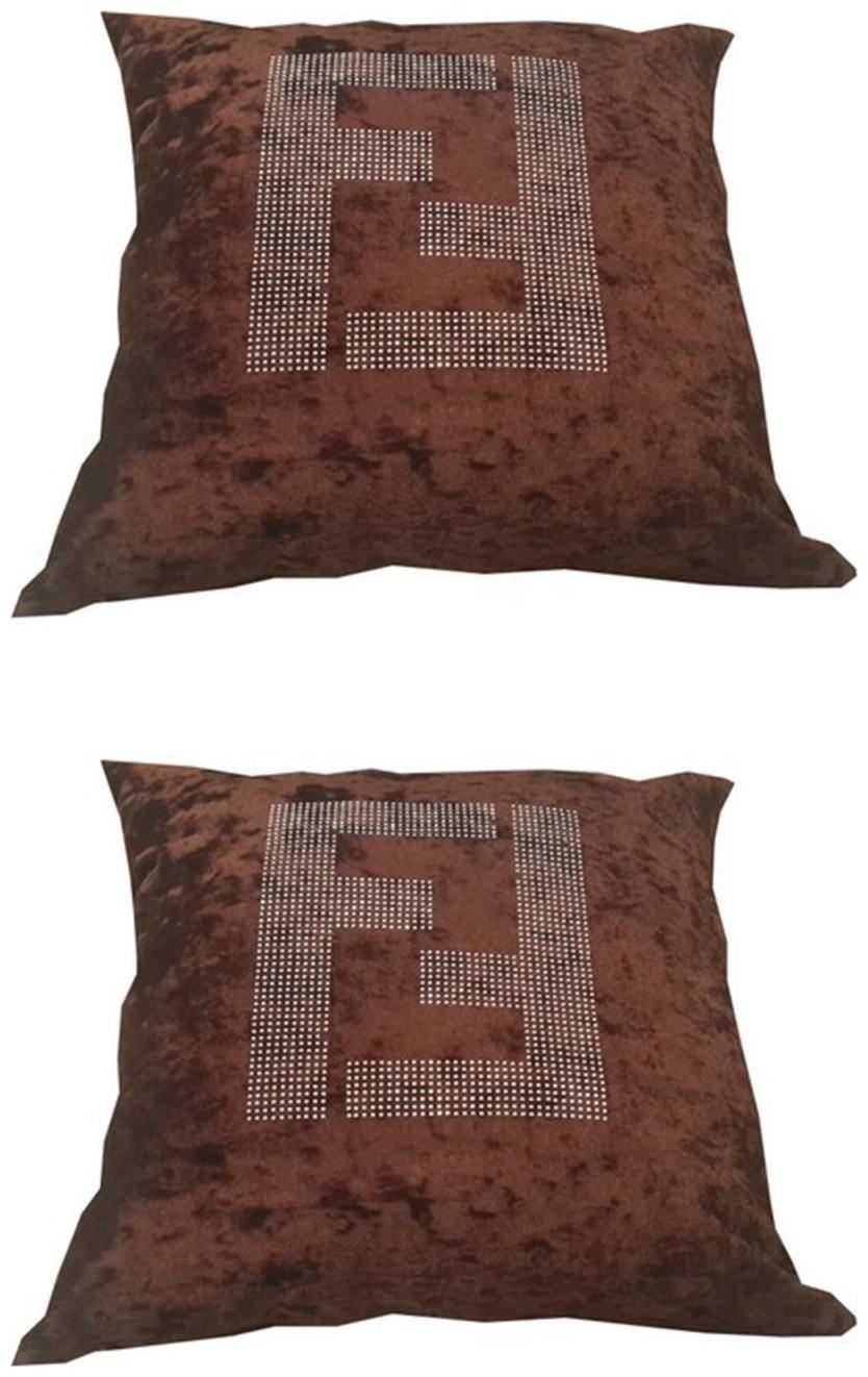 

2 Cushion Covers Handmade Embroidered Beaded by Valtellina