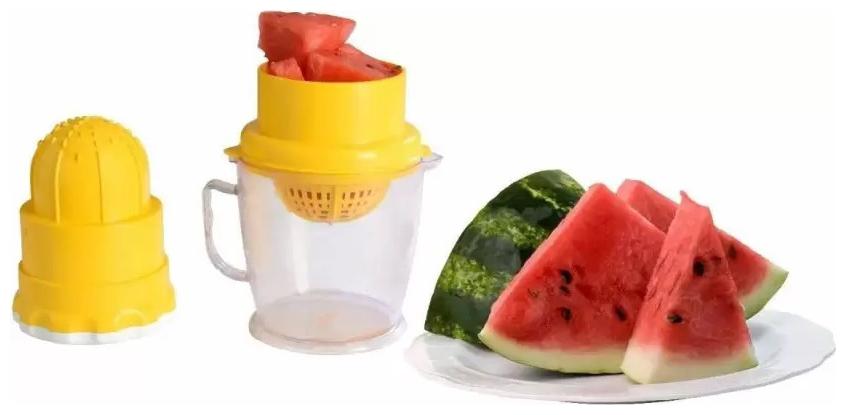 

2 in 1 Orange Grape Watermelon and Vegetable Fruits Handy Plastic Hand Juicer (1Pc) Assorted Color