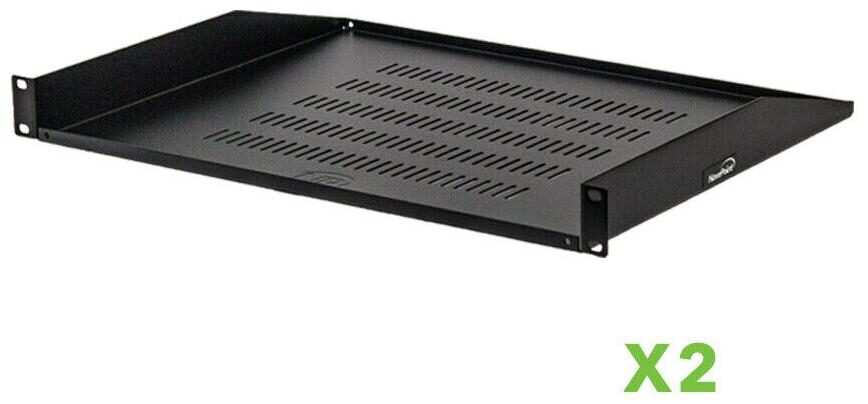 

2 pack - Cantilever Server Shelf Vented Rack Mount 19 1U Black 14 (350mm) deep