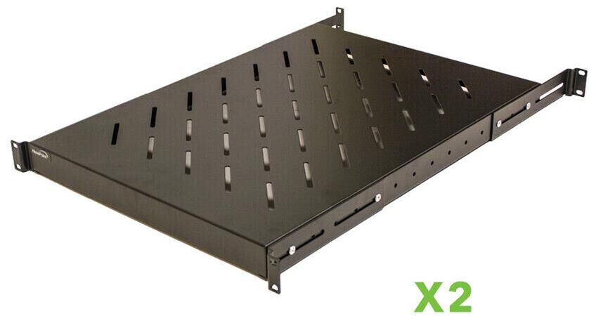 

2-pack Fixed Server Shelf 1U 19 4 post Rack Mount - Adjustable from 18 - 34