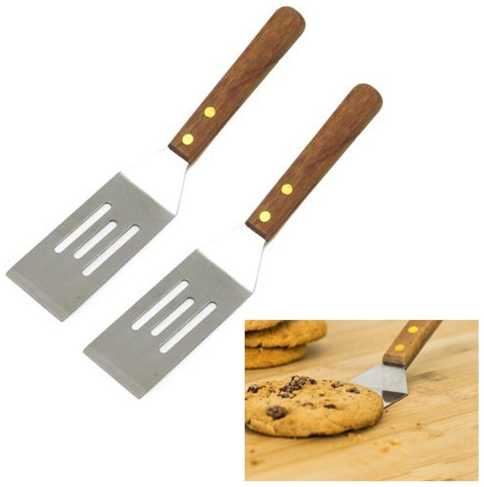 

2 Pc Chef Craft Small Slotted Cookie Spatula Stainless Steel Wood Handle Kitchen