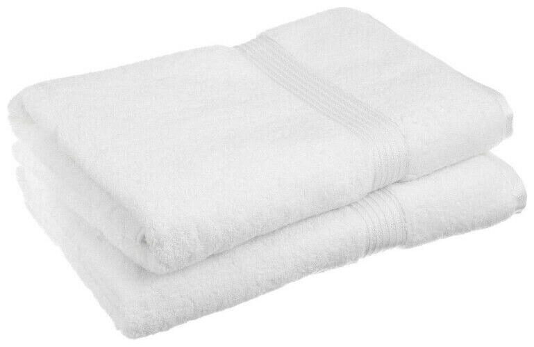 

2-Piece White Superior 600 GSM Egyptian Cotton Bath Sheet Towel Set 1-Ply