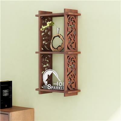 

2 Pocket Carved Wall Shelf