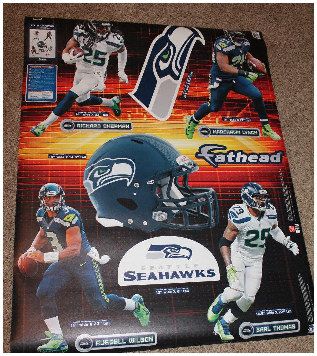 

2013 Seattle Seahawks Sherman Wilson Lynch Full Size Fathead Wall Mural NEW