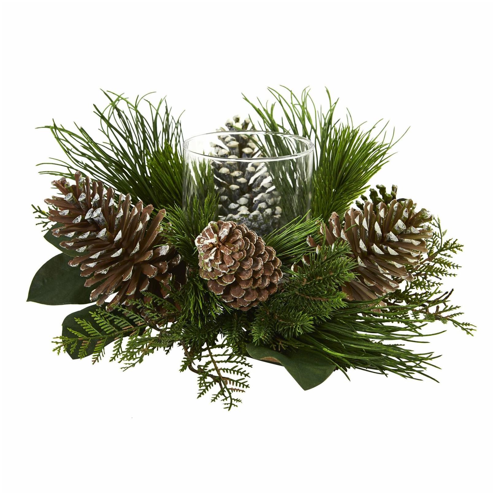 

21 Pine Cone and Pine Artificial Arrangement Candelabrum