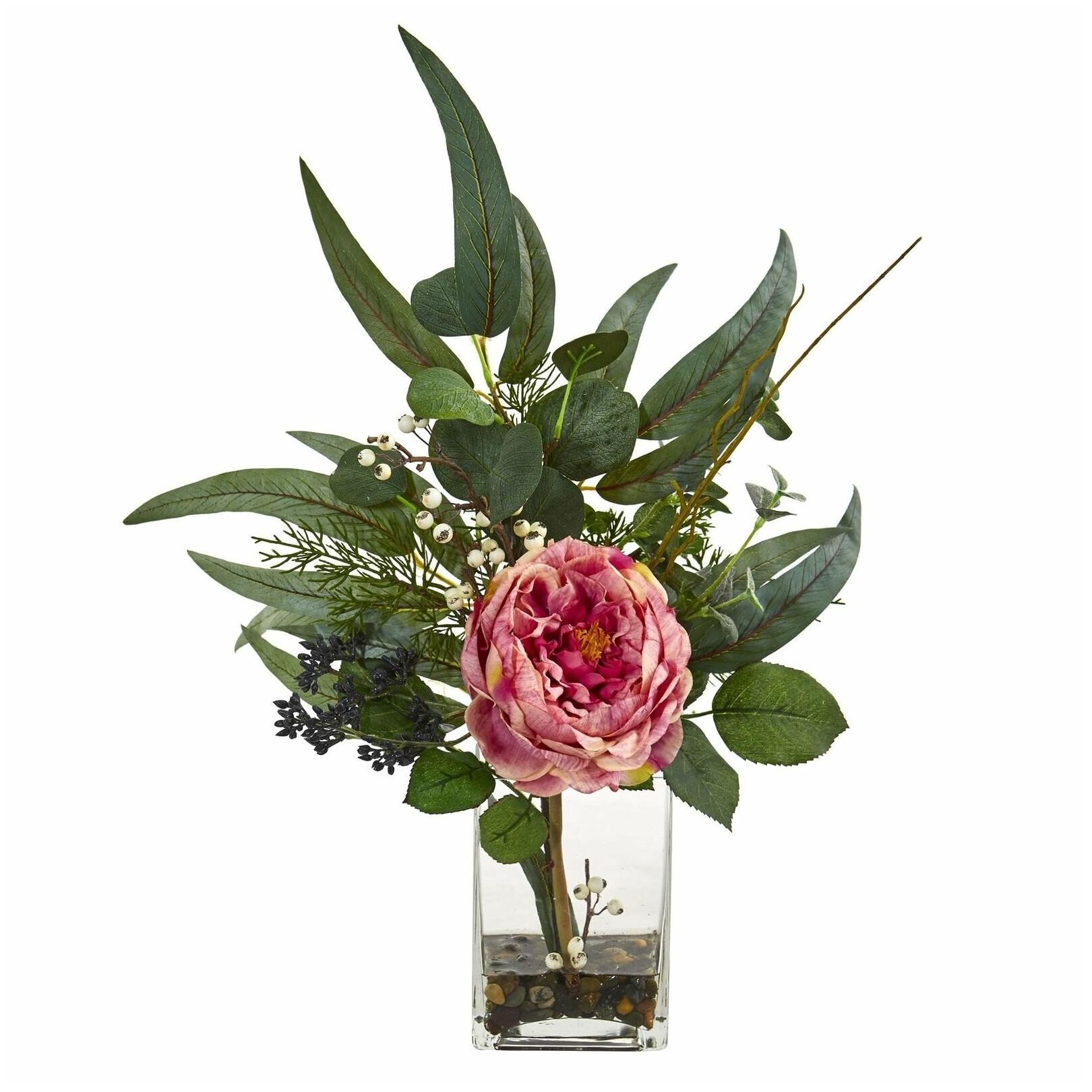 

21 Rose and Eucalyptus Artificial Arrangement