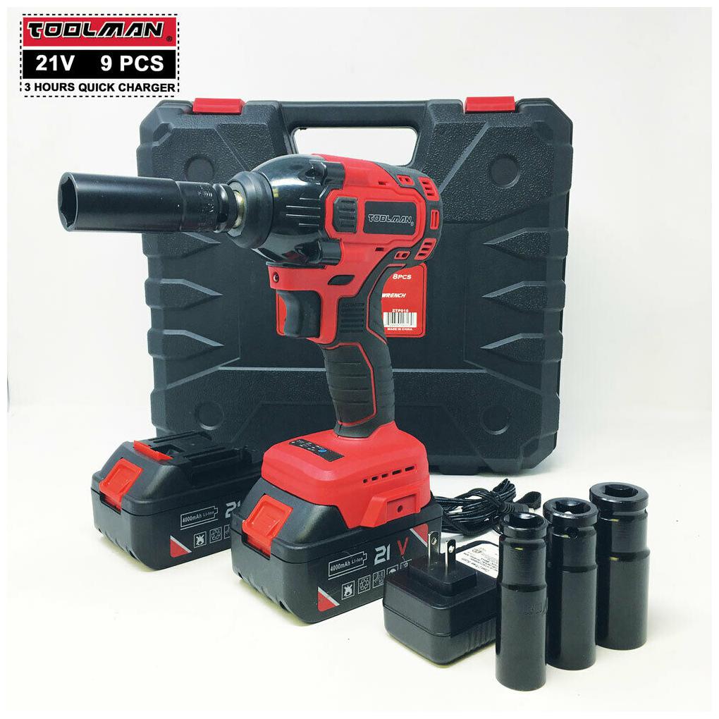 

21V Cordless Wrench Kit 0-2300rpm Impact with Drill Set 8PCS for Heavy Duty