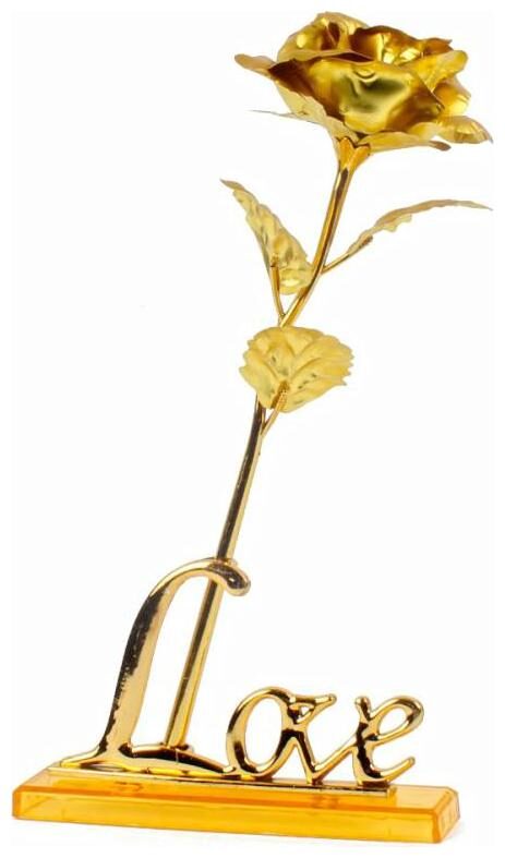 

24K GOLDEN ROSE GOLD PLATED FOIL PLATED DECORATION ARTIFICIAL FLOWER GIFT SET GIFT PACK PACK OF 1