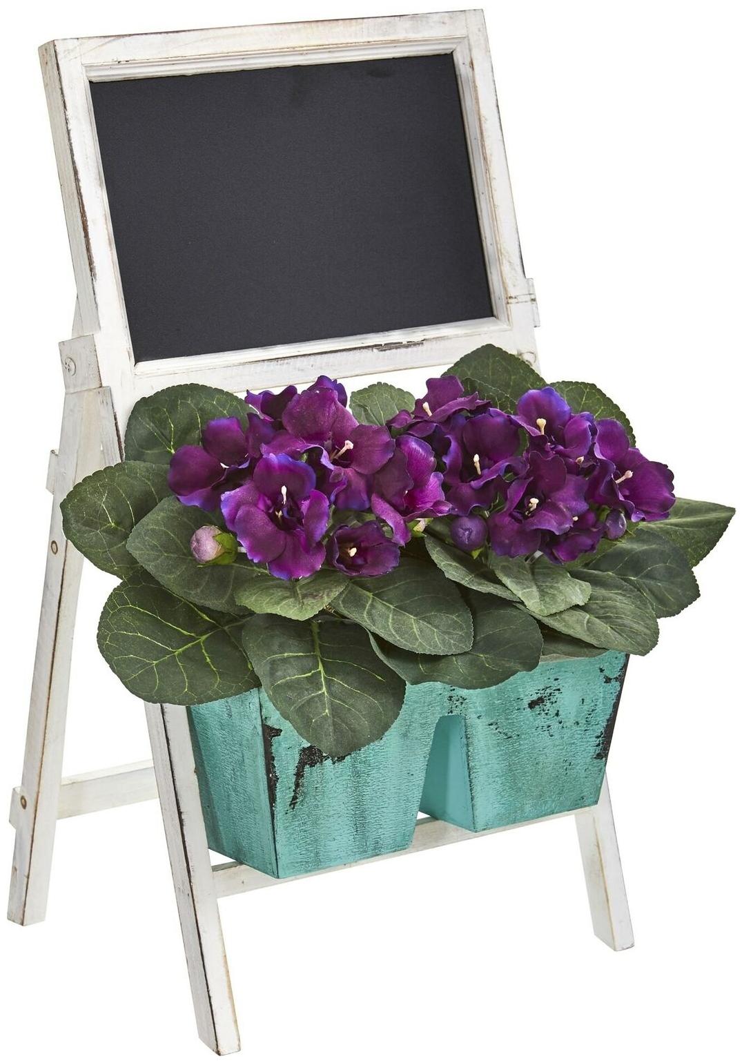 

26 Gloxinia Artificial Plant in Farmhouse Stand and