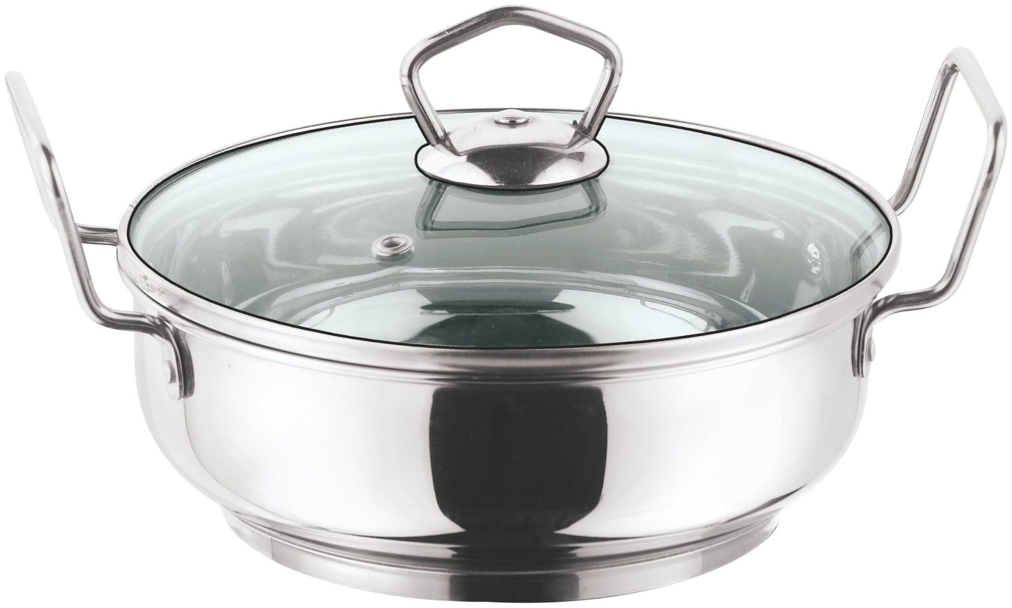 

Vinod Stainless Steel Kadai with Glass Lid- 26 cm 3 7 Ltr (Induction Friendly)