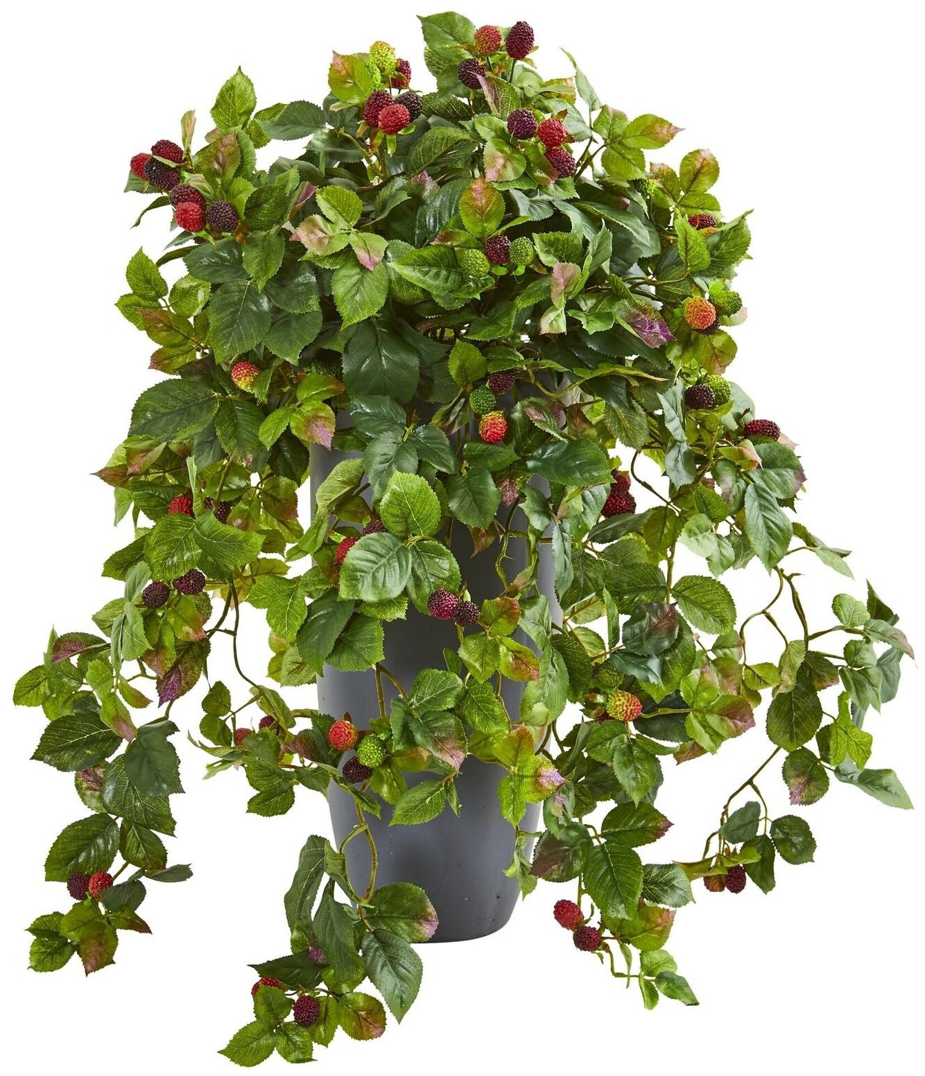 

29 Raspberry Artificial Plant in Gray Planter