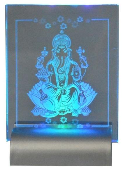 

2D Crystal with light Base Ganesha