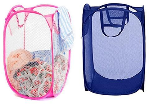 BG Bazzar Gali Fiber Assorted Laundry Basket ( Set of 2 )