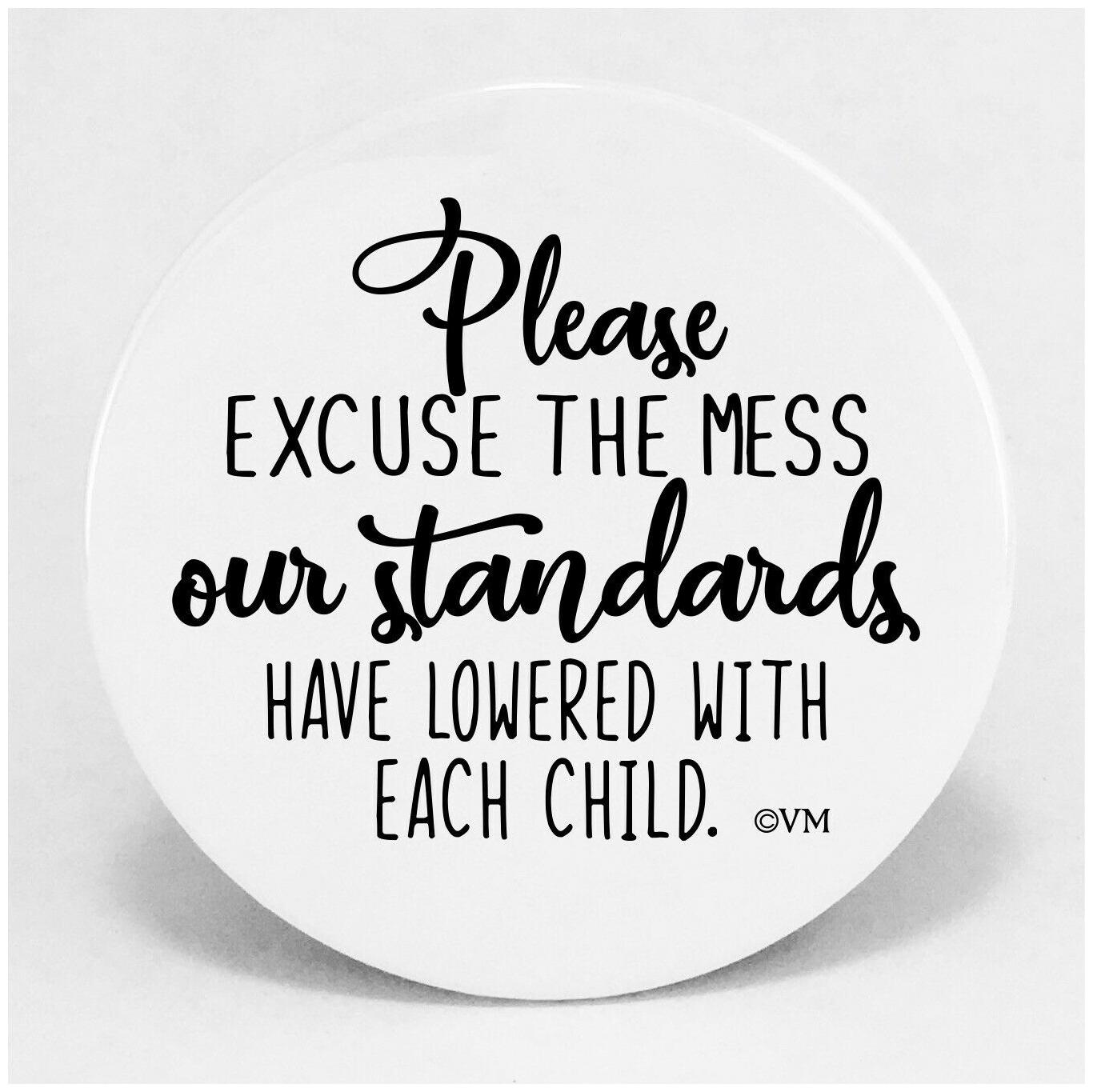 

3 5 MAGNET Please Excuse The Mess Our Standards Have Lowered With Child Gift