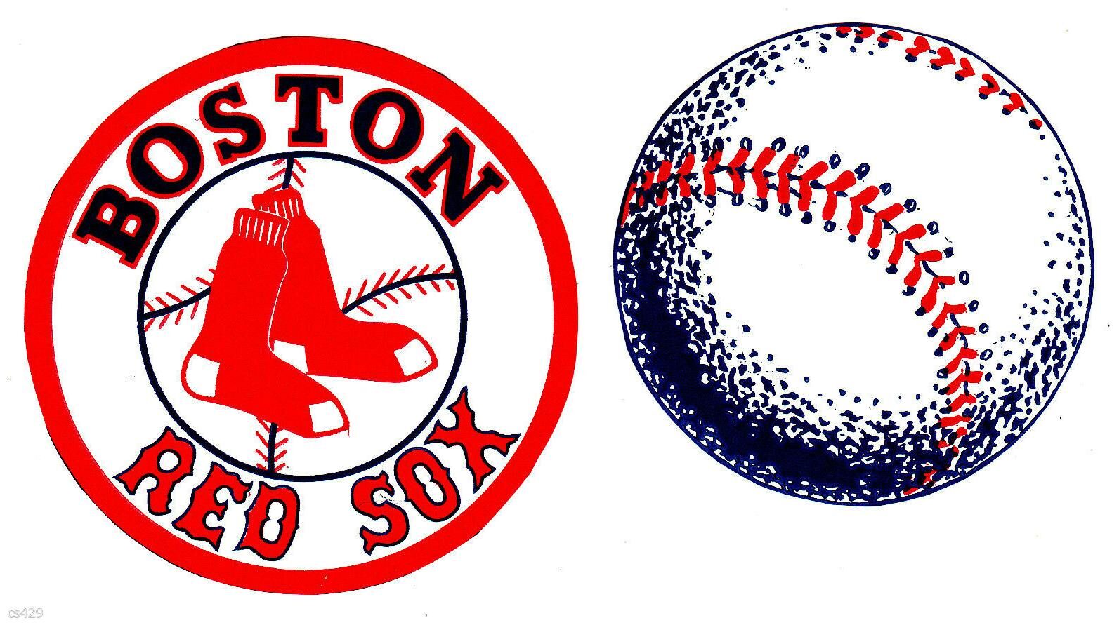 

3 Boston red sox baseball sports ball set prepasted wall border cut out