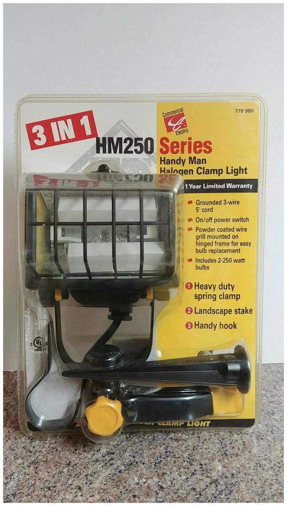 

3 in 1 Commercial Electric HM50 Series Handy Man Halogen Clamp Light 250W
