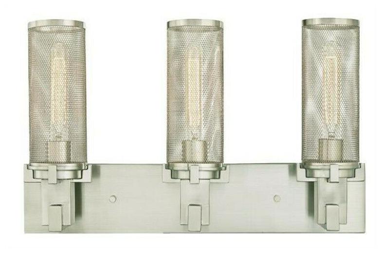 

3 Light Wall Brushed Nickel Finish with Mesh Shades