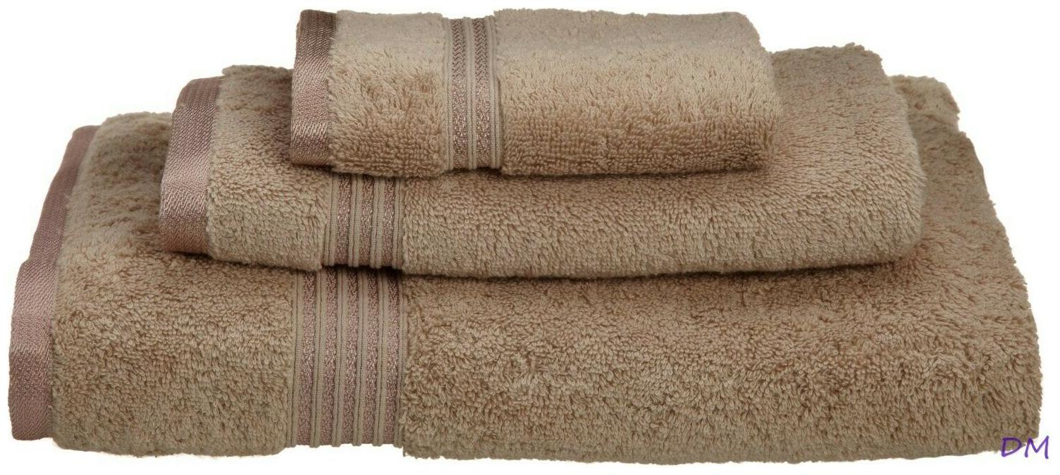 

3-pc Taupe Superior 600 GSM Long Staple Cotton Towel Hand Towel Washcloth Set
