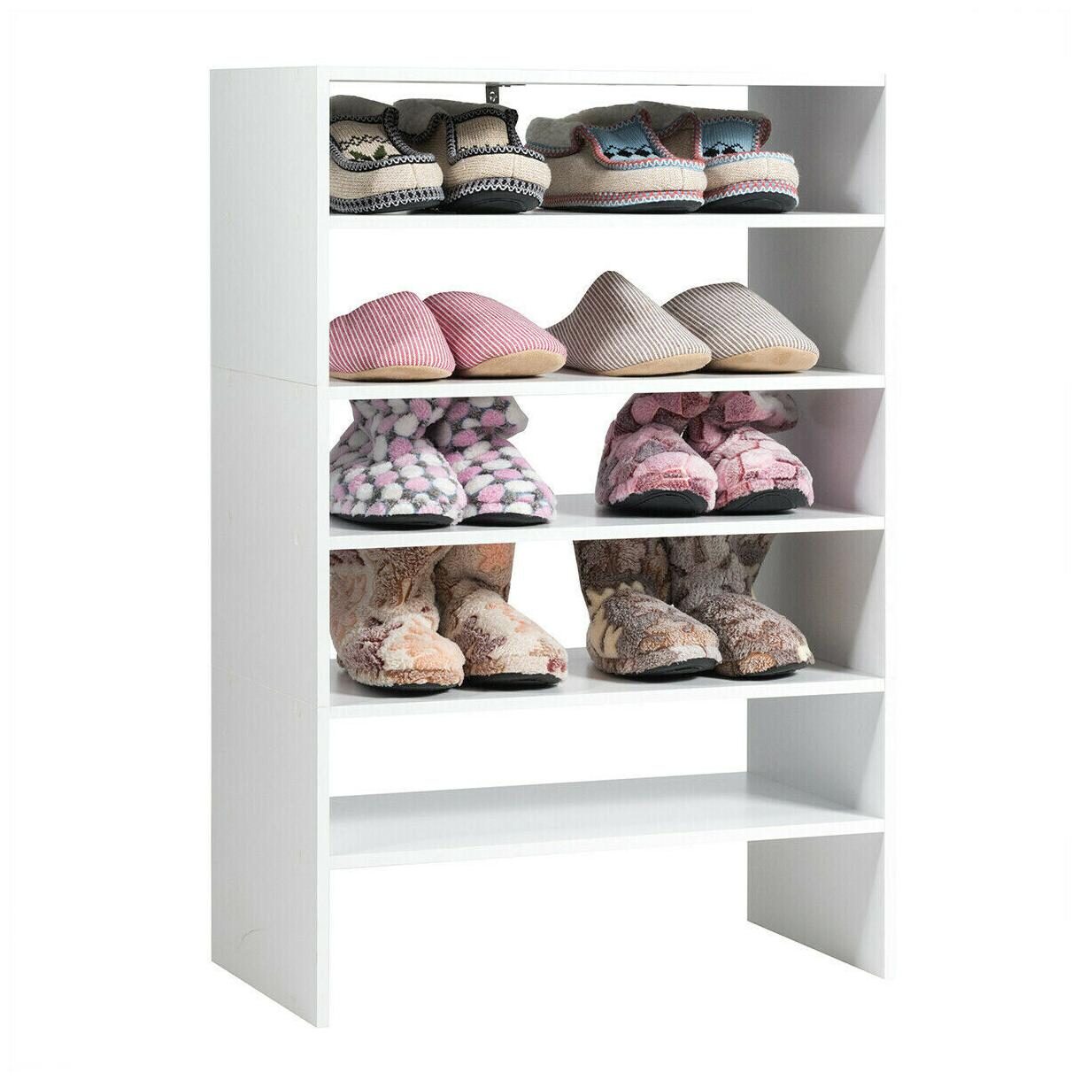 

3 pcs 24-Inch 2-tier Horizontal Stackable Shoe Rack