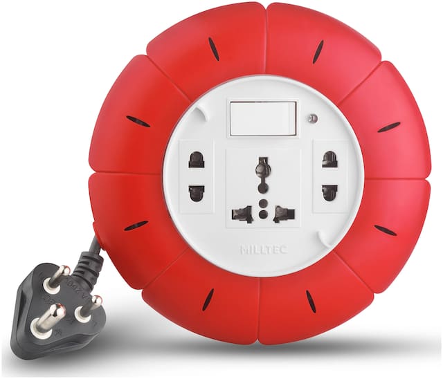 Milltec Multi Pin Red Extension Board ( 5 m , 3 Socket , 1 Switches)