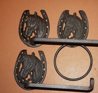 Buy 3 Vintage Look Horse Design Cast Iron Bathroom Decor