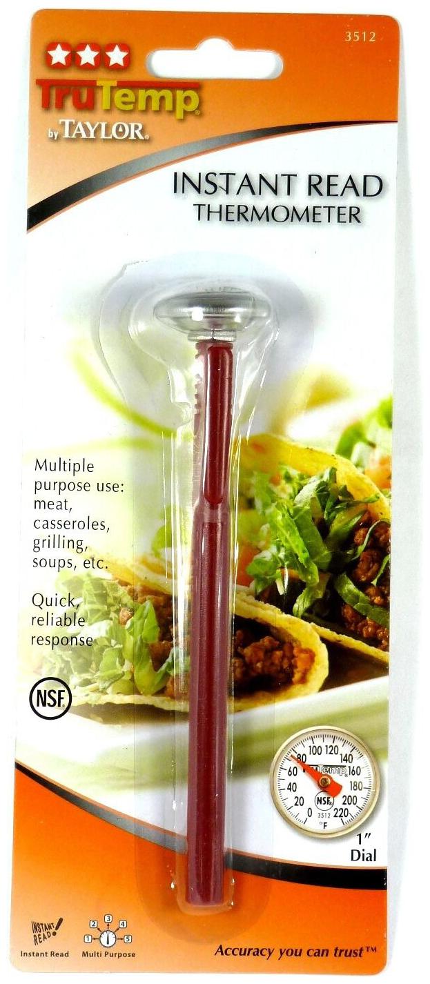 

3512 TAYLOR PRECISION Instant Read 1 Dial Thermometer for BBQ Meat Soup