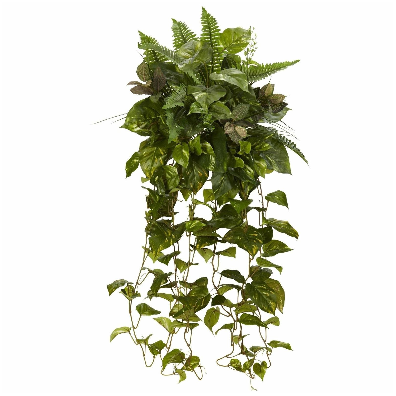 

36 Mixed Greens Hanging Artificial Plant (Set of 2) - h36 h36 in w20 in