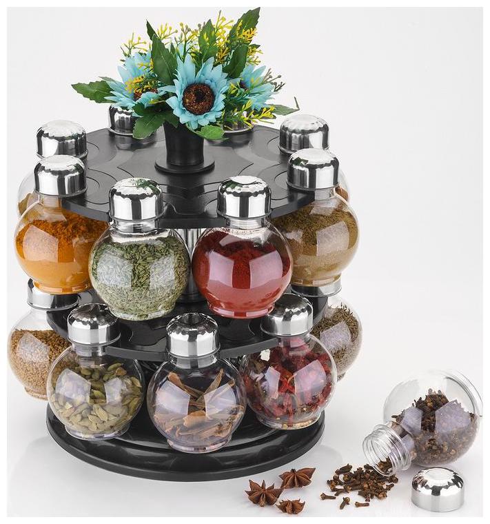 

360 Revolving Spice Container Masala Rack Spice Rack With 16 jar