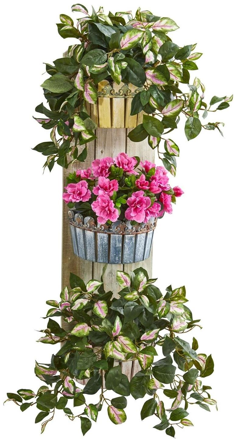 

39 Azalea Hoya Artificial Plant in Wall Decor Planter