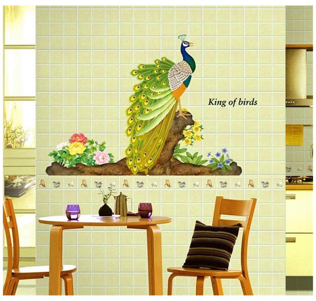 

3D MJ9012 King Peacock 3D Wall Sticker JAAMSO ROYALS