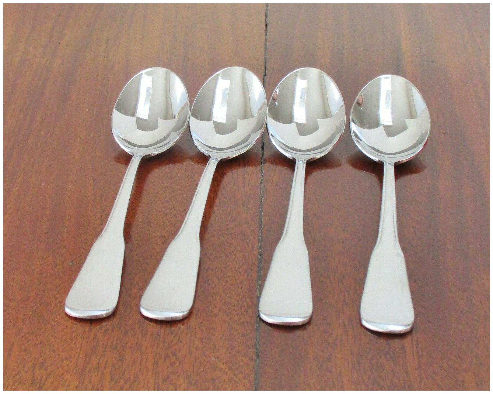 

4 new Oneida Colonial Boston Minute Man soup dinner spoons B750004C