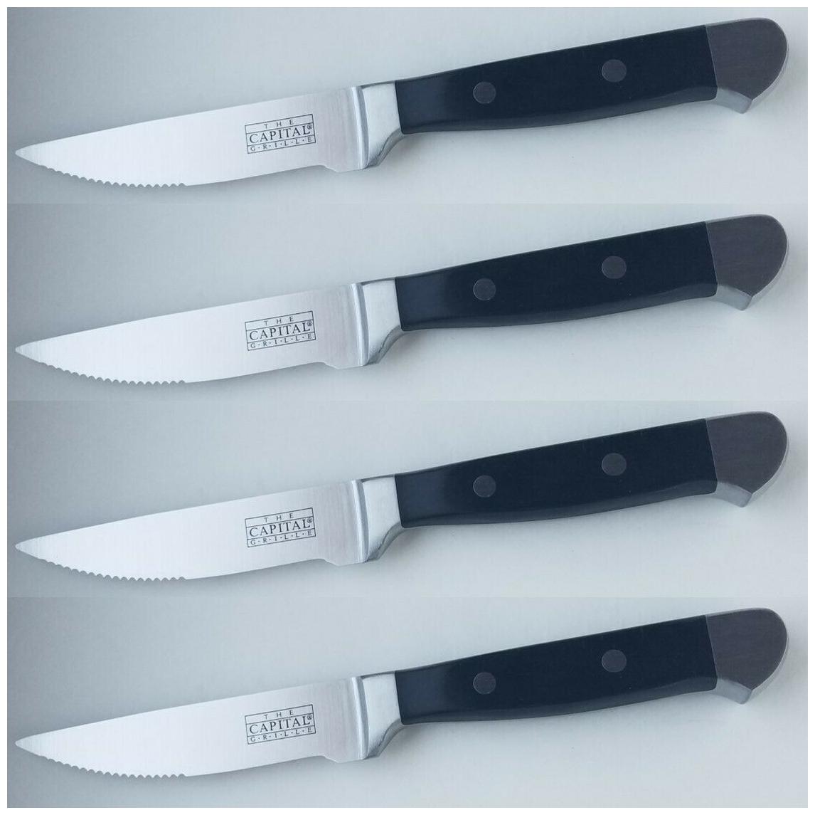 

4-PC WORLD TABLEWARE CAPITAL GRILLE STEAK KNIVES CARBON STAINLESS KNIFE SET NEW