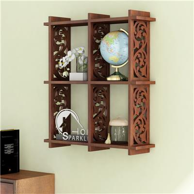 

4 Pocket Carved Wall Shelf